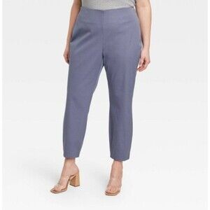 Women's a new day High Rise Slim Fit Ankle Pants Blue Gray 17